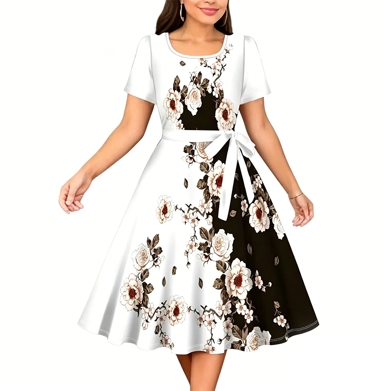 Chuckie - Floral Printed Line Dress