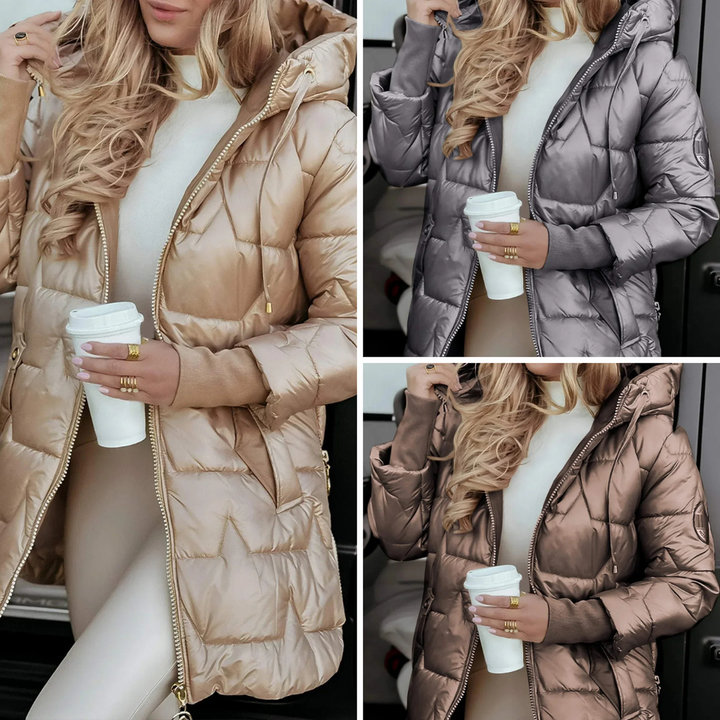 Radina - Elegant Winter Coat With Hood And Padding